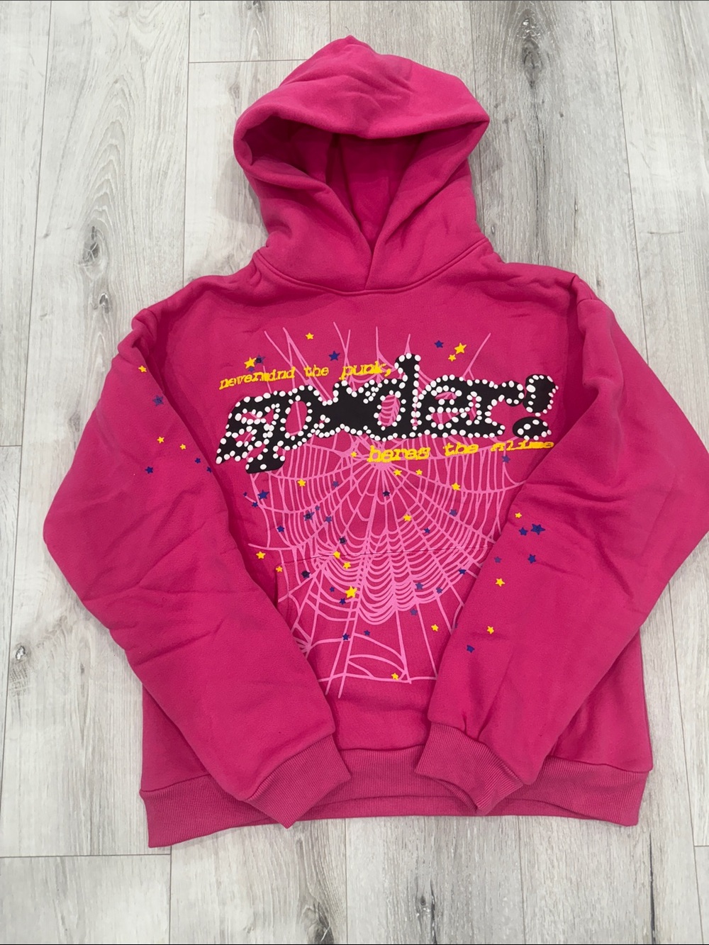 Authentic Pink Sp5der Web Graphic Hoodie | Cozy Streetwear Pullover(readytoship)